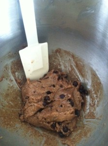 The cookie batter before heading to the cookie sheet.